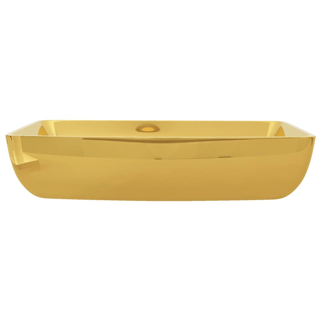 Wash Basin 71x38x13.5 cm Ceramic Gold - Bend