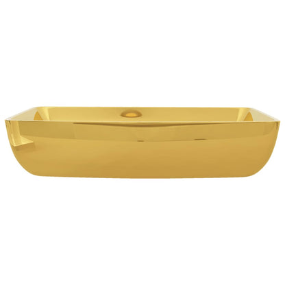 Wash Basin 71x38x13.5 cm Ceramic Gold - Bend