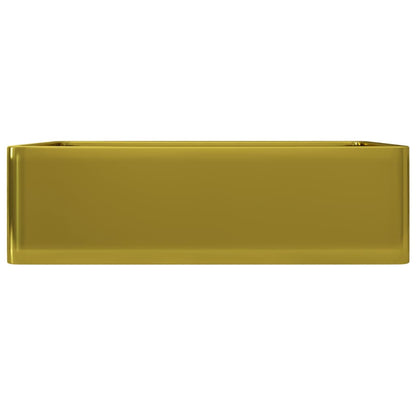 Wash Basin 41x30x12 cm Ceramic Gold - Bend