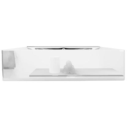 Wash Basin with Overflow 60x46x16 cm Ceramic Silver - Bend