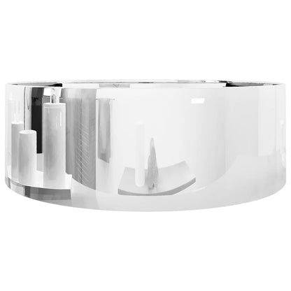 Wash Basin with Overflow 46.5x15.5 cm Ceramic Silver - Bend