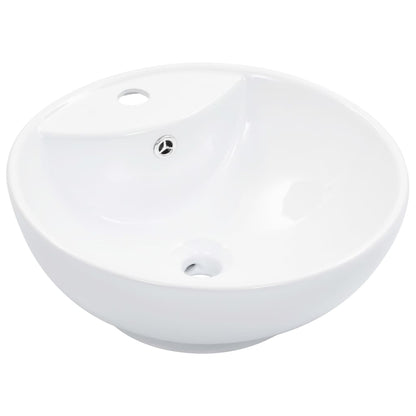 Wash Basin with Overflow 46.5x18 cm Ceramic White - Bend