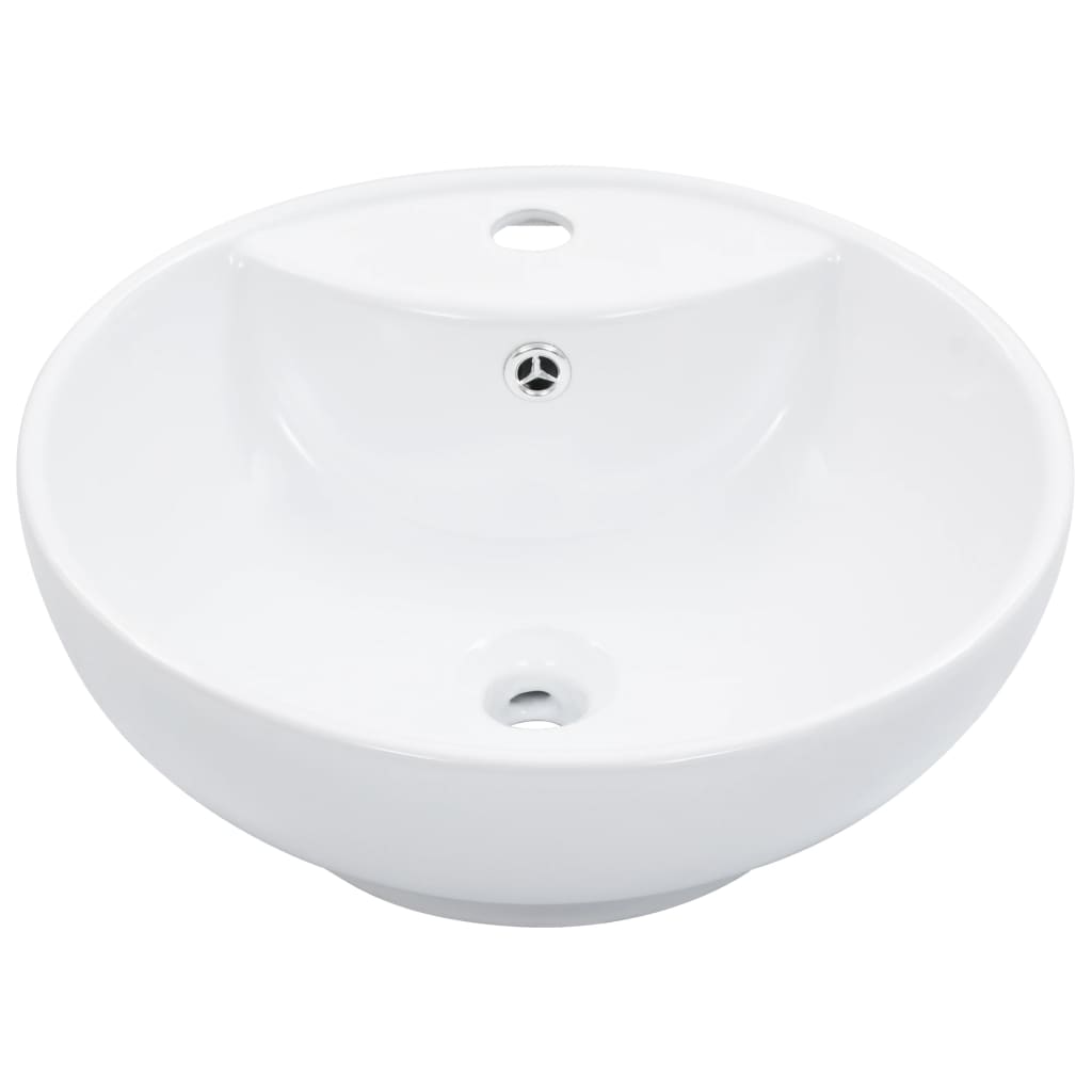 Wash Basin with Overflow 46.5x18 cm Ceramic White - Bend