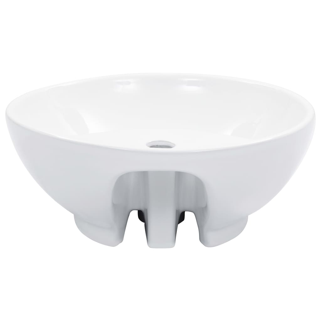 Wash Basin with Overflow 46.5x18 cm Ceramic White - Bend