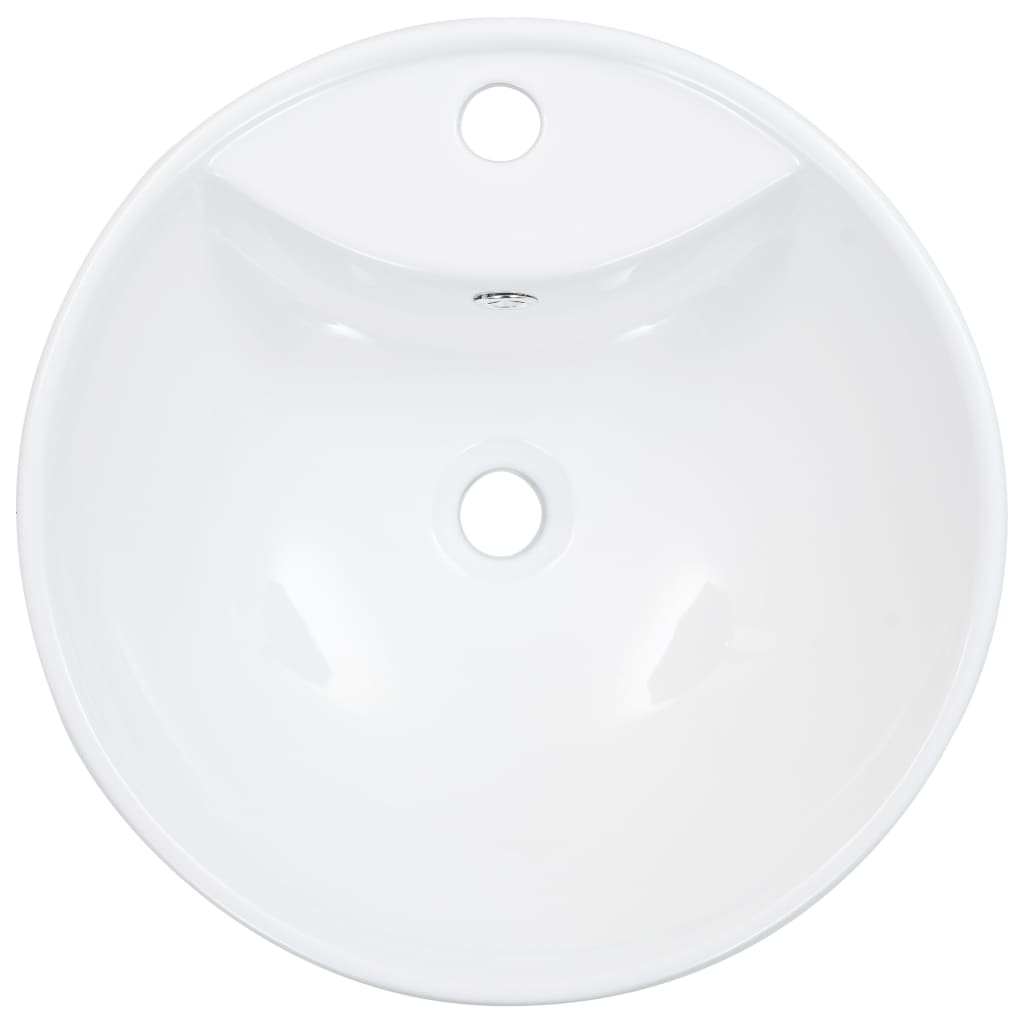 Wash Basin with Overflow 46.5x18 cm Ceramic White - Bend