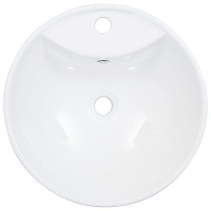 Wash Basin with Overflow 46.5x18 cm Ceramic White - Bend