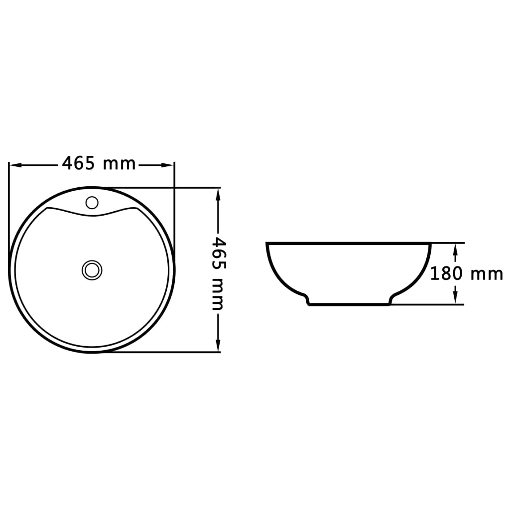 Wash Basin with Overflow 46.5x18 cm Ceramic White - Bend