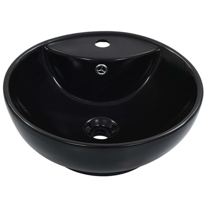 Wash Basin with Overflow 46.5x18 cm Ceramic Black - Bend