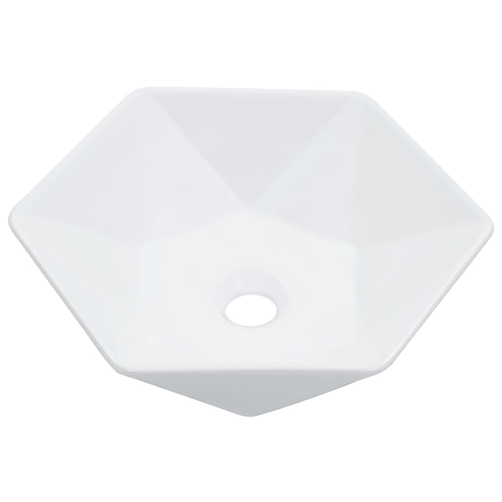 Wash Basin 41x36.5x12 cm Ceramic White - Bend