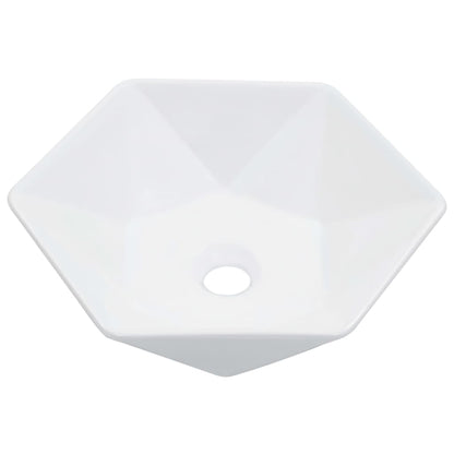 Wash Basin 41x36.5x12 cm Ceramic White - Bend