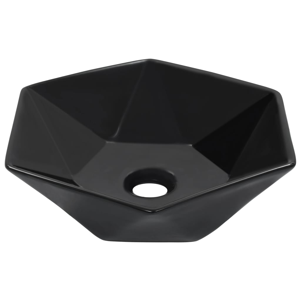 Wash Basin 41x36.5x12 cm Ceramic Black