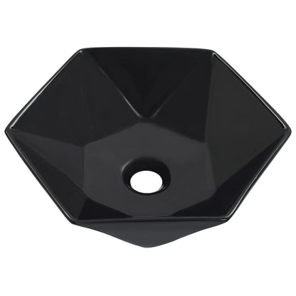 Wash Basin 41x36.5x12 cm Ceramic Black