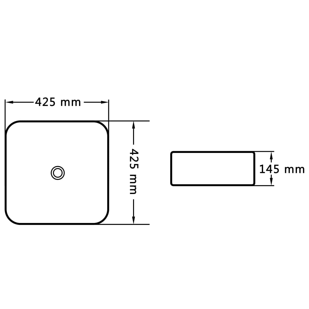 Wash Basin 42.5x42.5x14.5 cm Ceramic White - Bend