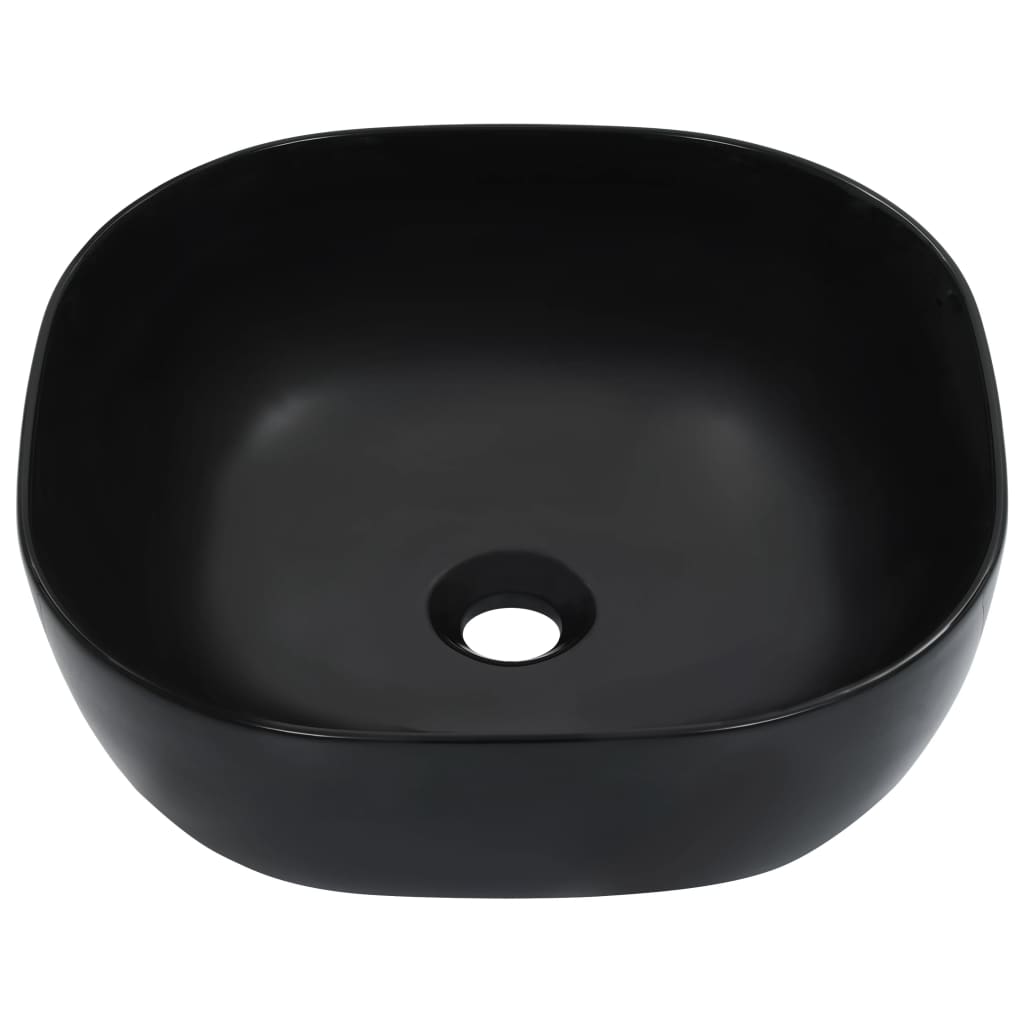 Wash Basin 42.5x42.5x14.5 cm Ceramic Black - Bend