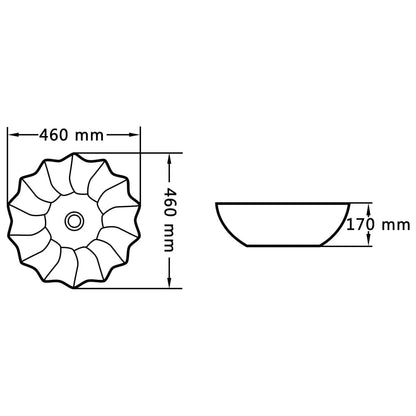 Wash Basin 46x17 cm Ceramic White - Bend