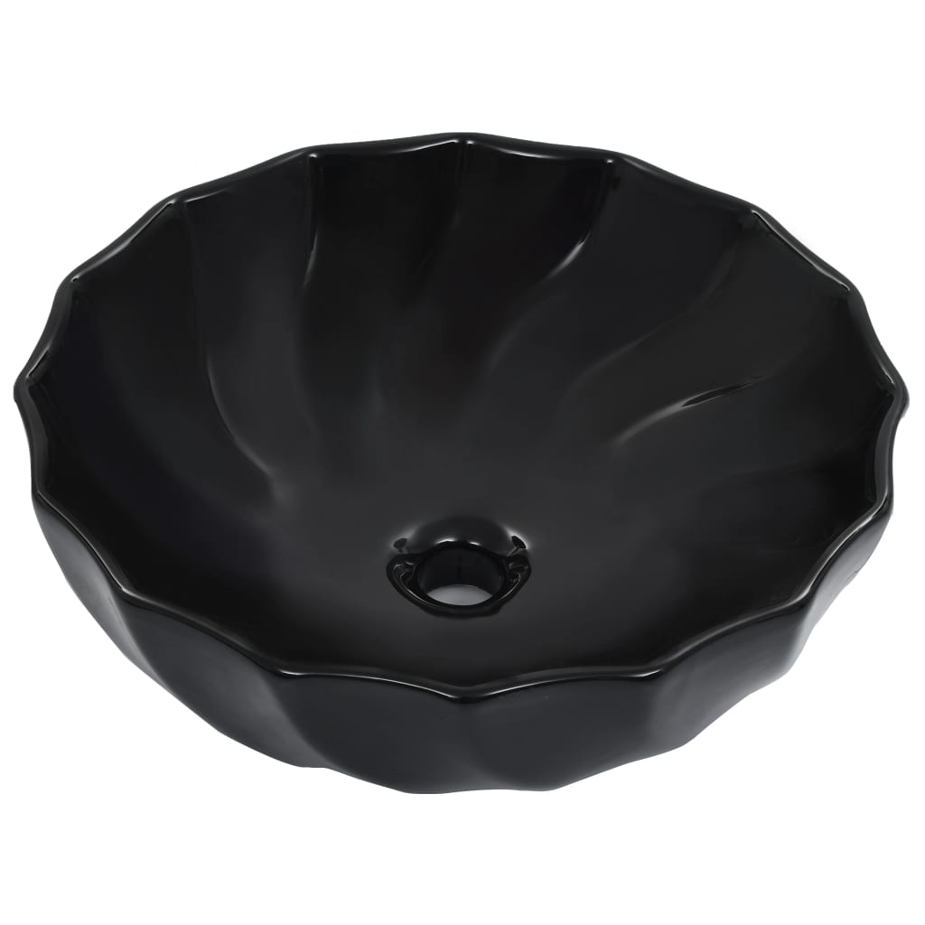 Wash Basin 46x17 cm Ceramic Black - Bend