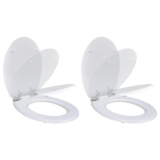 Toilet Seats with Soft Close Lids 2 pcs MDF White - Bend