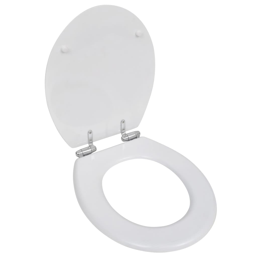 Toilet Seats with Soft Close Lids 2 pcs MDF White - Bend