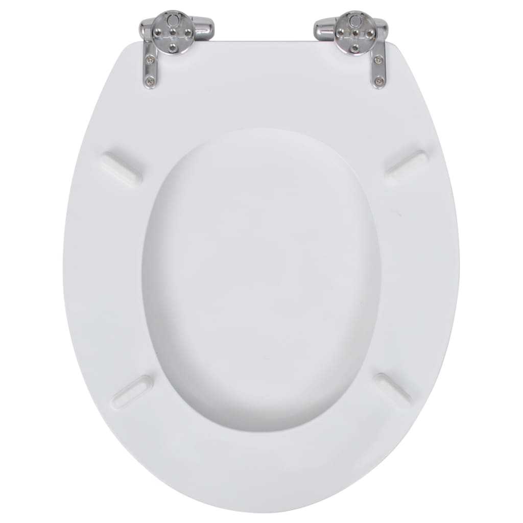 Toilet Seats with Soft Close Lids 2 pcs MDF White - Bend