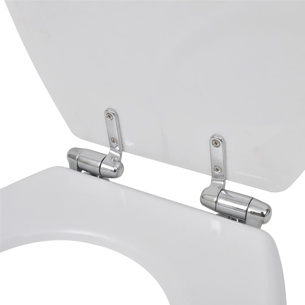 Toilet Seats with Soft Close Lids 2 pcs MDF White - Bend