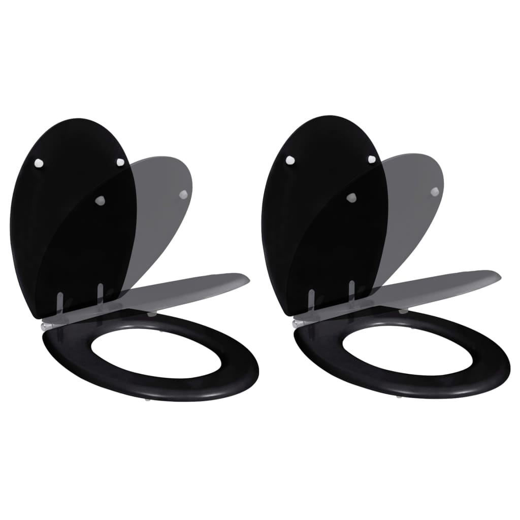 MDF Toilet Seat - Simple Design, Black - Bend