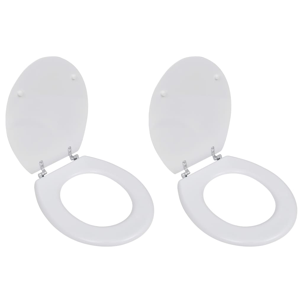 Toilet Seats with Lids 2 pcs MDF White - Bend