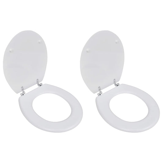 Toilet Seats with Lids 2 pcs MDF White - Bend