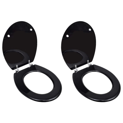 MDF Toilet Seat - Simple Design, Black - Bend