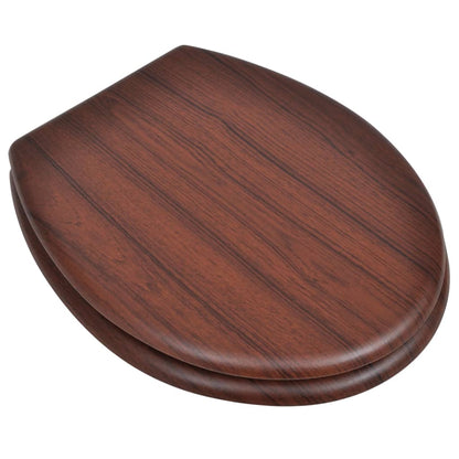 Toilet Seats with Lids 2 pcs MDF Brown