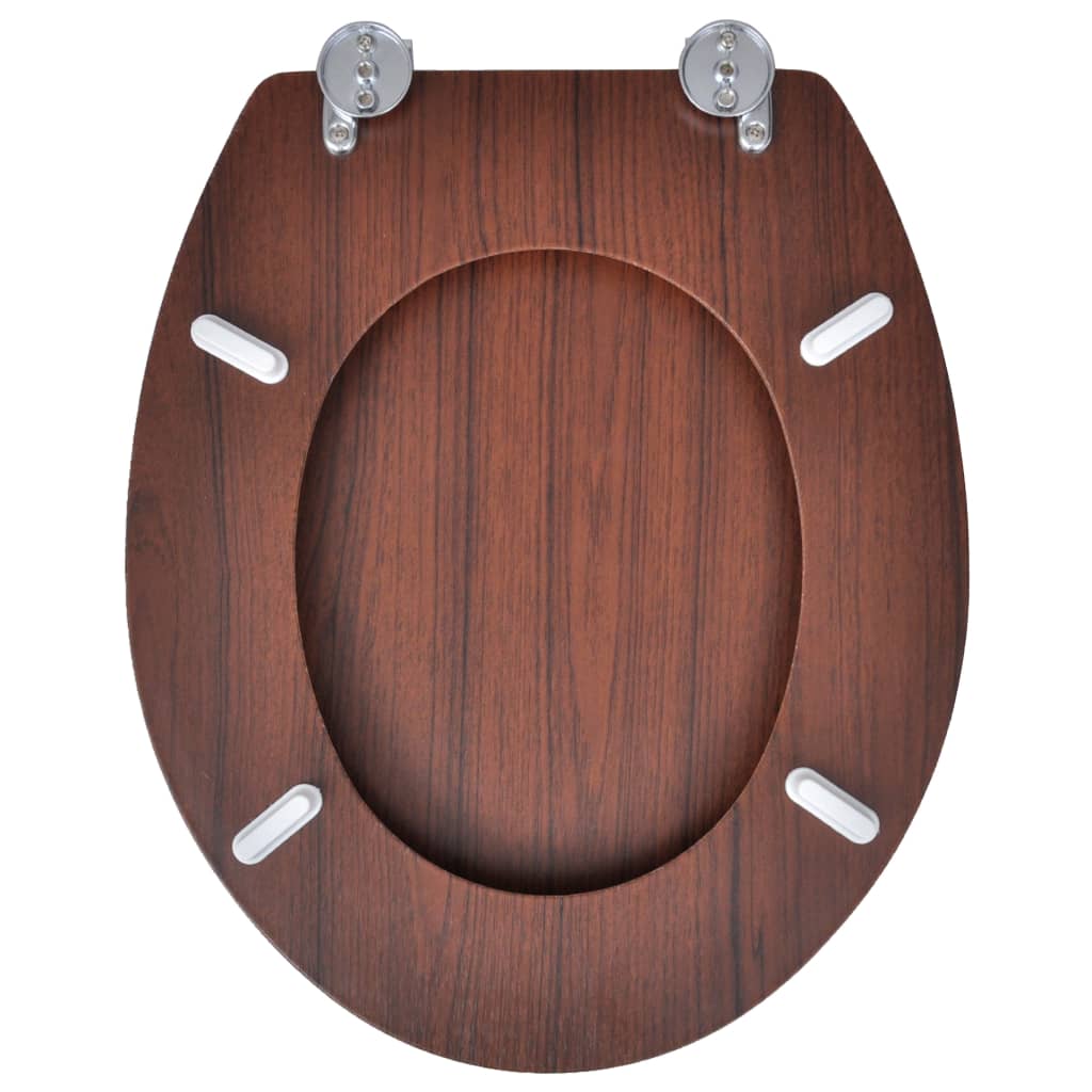 Toilet Seats with Lids 2 pcs MDF Brown