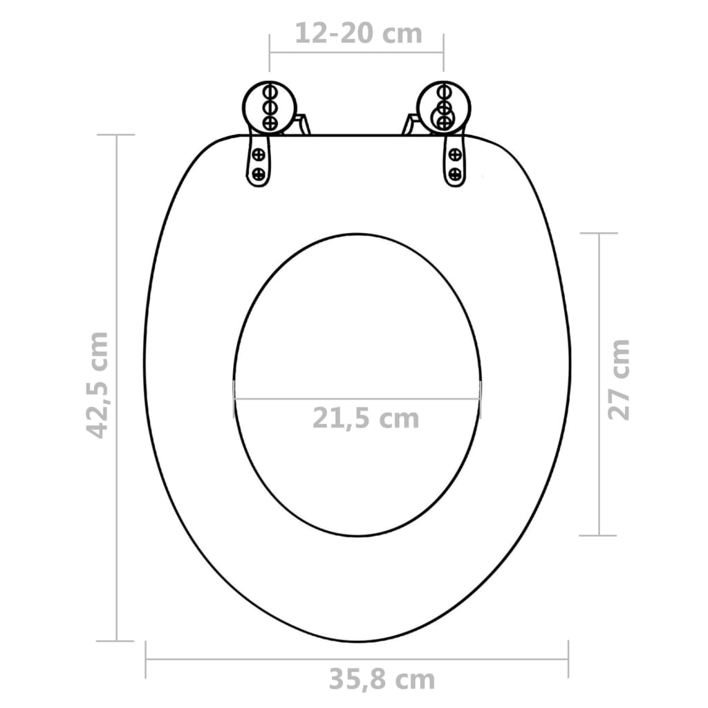 Toilet Seats with Lids 2 pcs MDF Brown