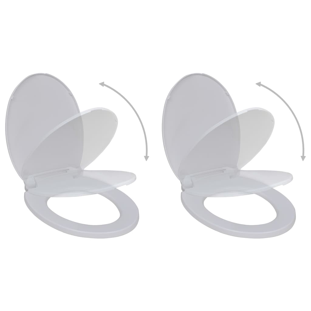 Toilet Seats with Soft Close Lids 2 pcs Plastic White