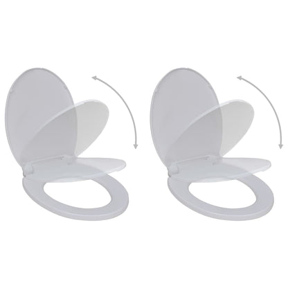 Toilet Seats with Soft Close Lids 2 pcs Plastic White