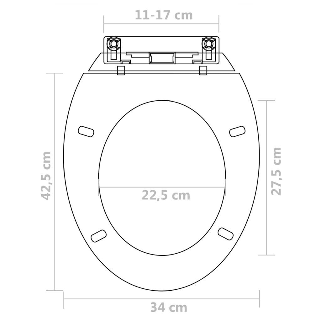 Toilet Seats with Soft Close Lids 2 pcs Plastic White