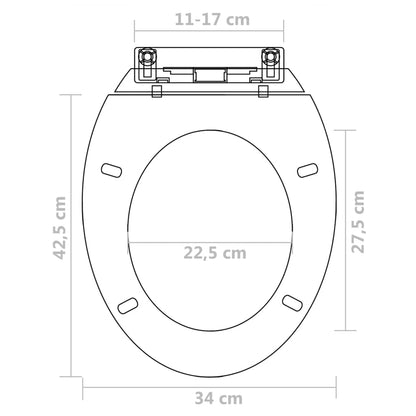 Toilet Seats with Soft Close Lids 2 pcs Plastic White