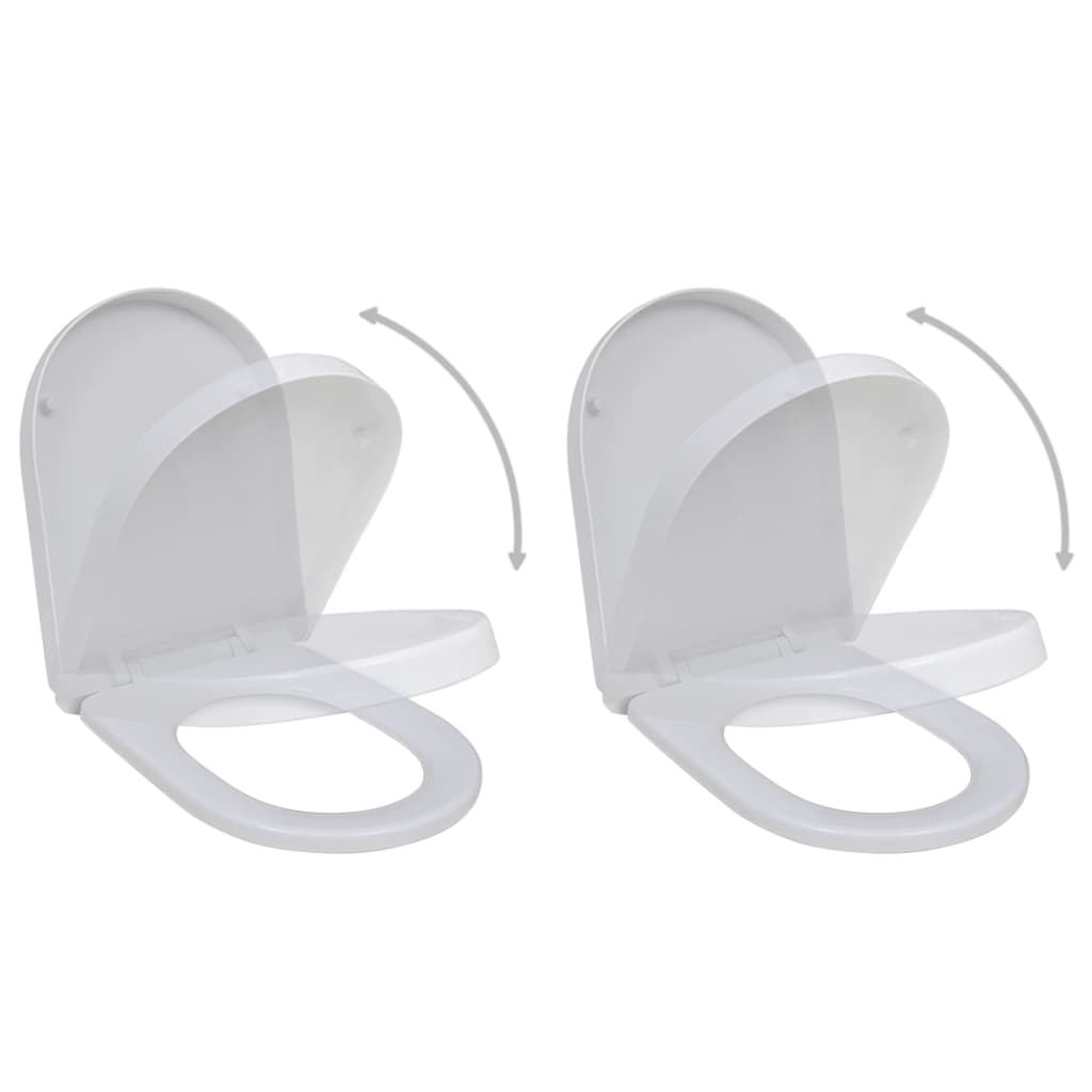 Toilet Seats with Soft Close Lids 2 pcs Plastic White - Bend