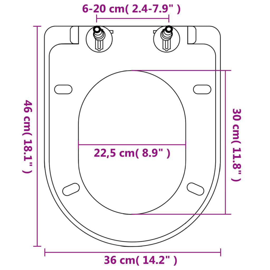 Toilet Seats with Soft Close Lids 2 pcs Plastic White - Bend