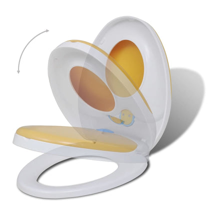 Toilet Seats with Soft Close Lids 2pcs Plastic White and Yellow - Bend