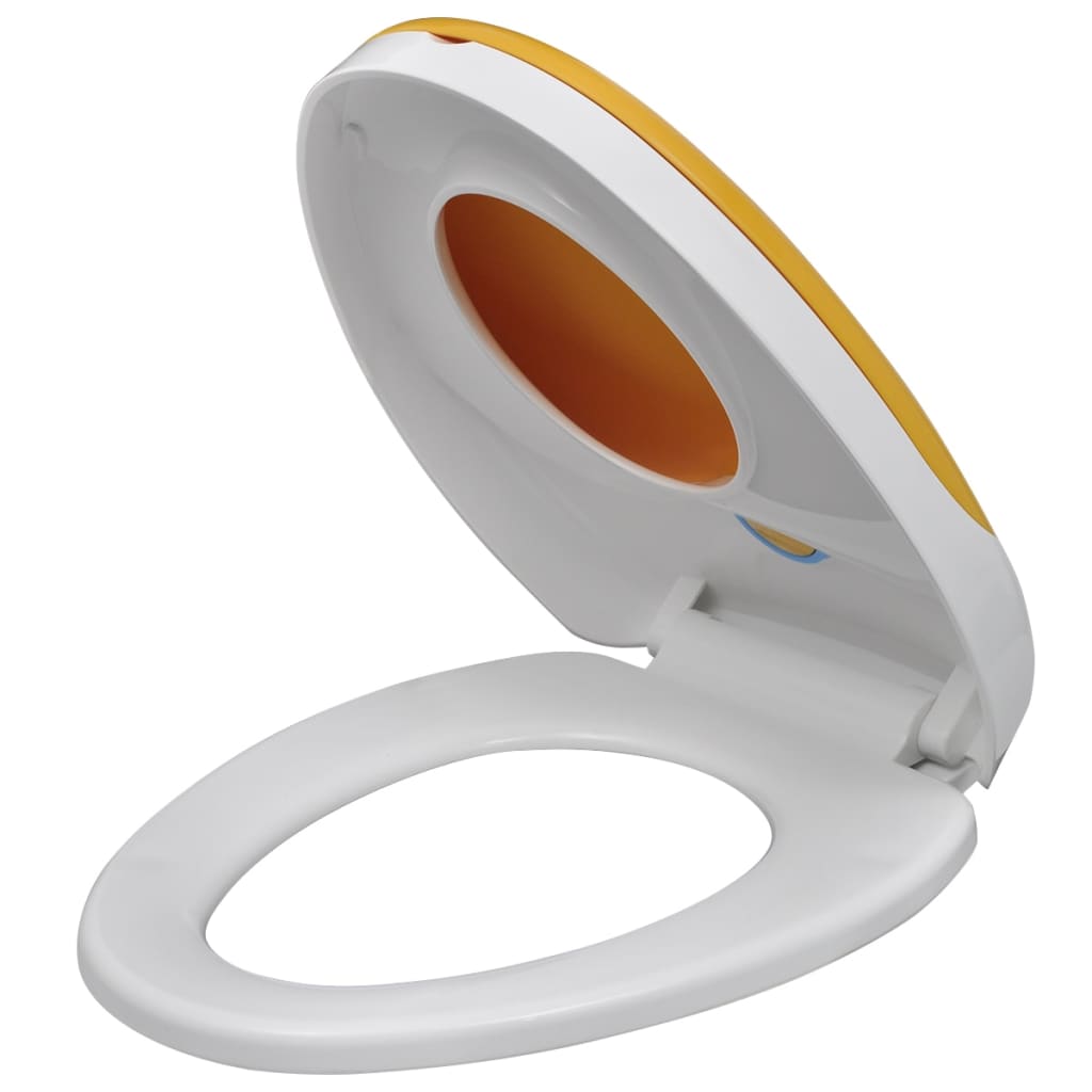 Toilet Seats with Soft Close Lids 2pcs Plastic White and Yellow - Bend