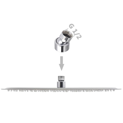 Stainless Steel Rain Shower Head Set - Bend