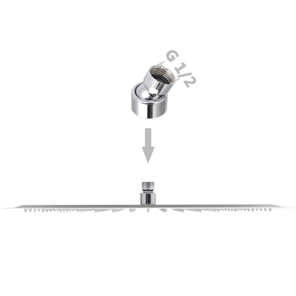 Stainless Steel Rain Shower Heads Set of 2 - Bend