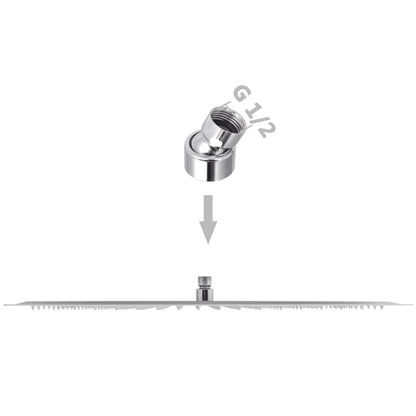 Stainless Steel Rain Shower Heads Set of 2 - Bend