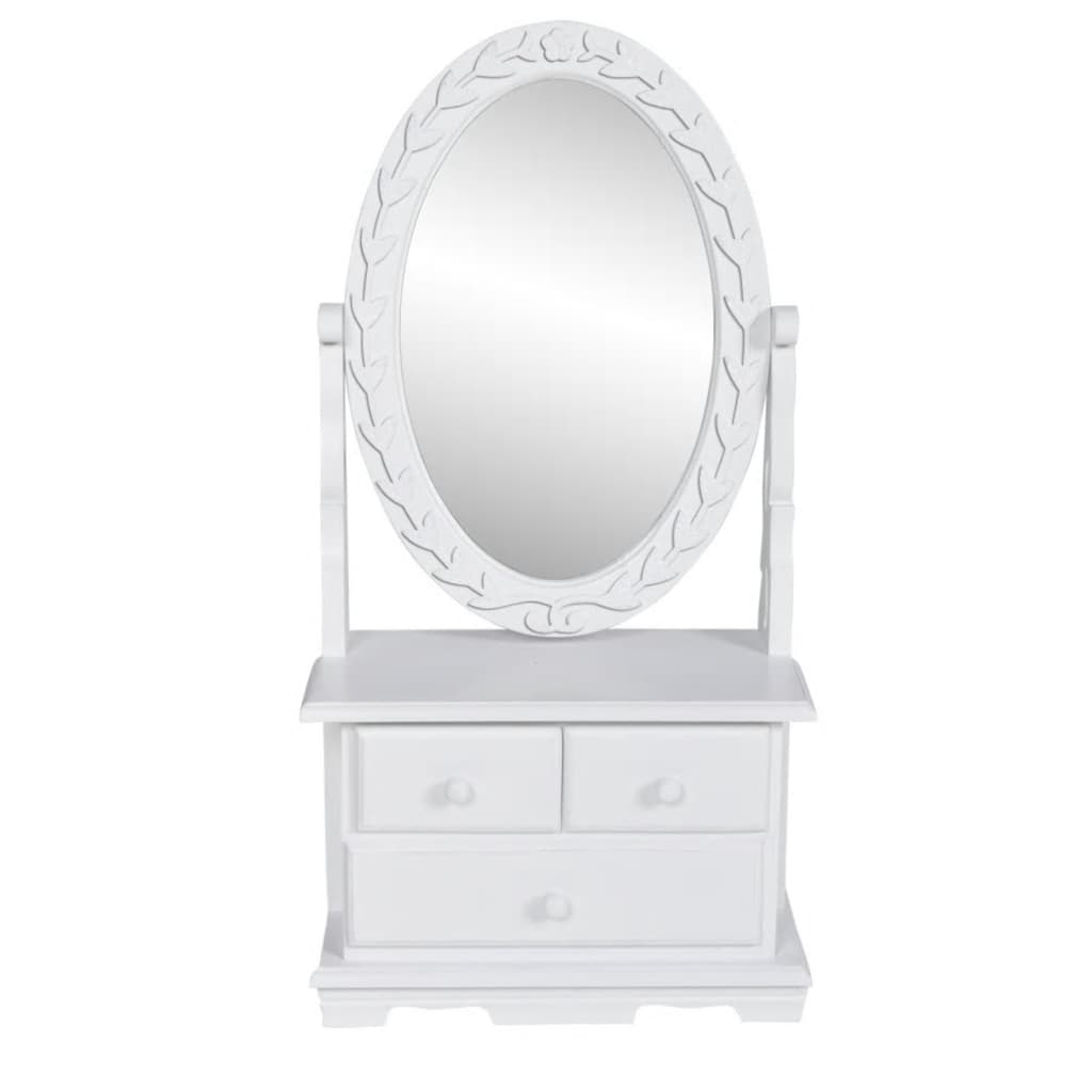 Vanity Makeup Table with Oval Swing Mirror MDF - Bend