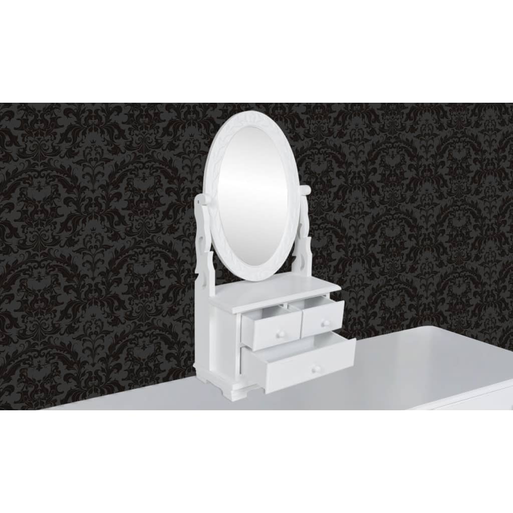 Vanity Makeup Table with Oval Swing Mirror MDF - Bend