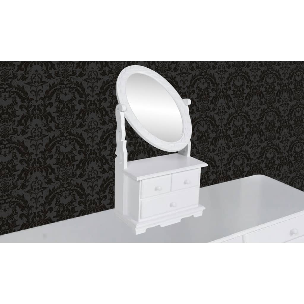 Vanity Makeup Table with Oval Swing Mirror MDF - Bend