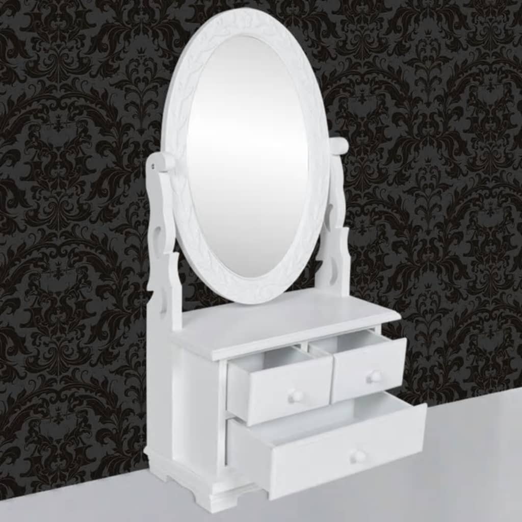 Vanity Makeup Table with Oval Swing Mirror MDF - Bend