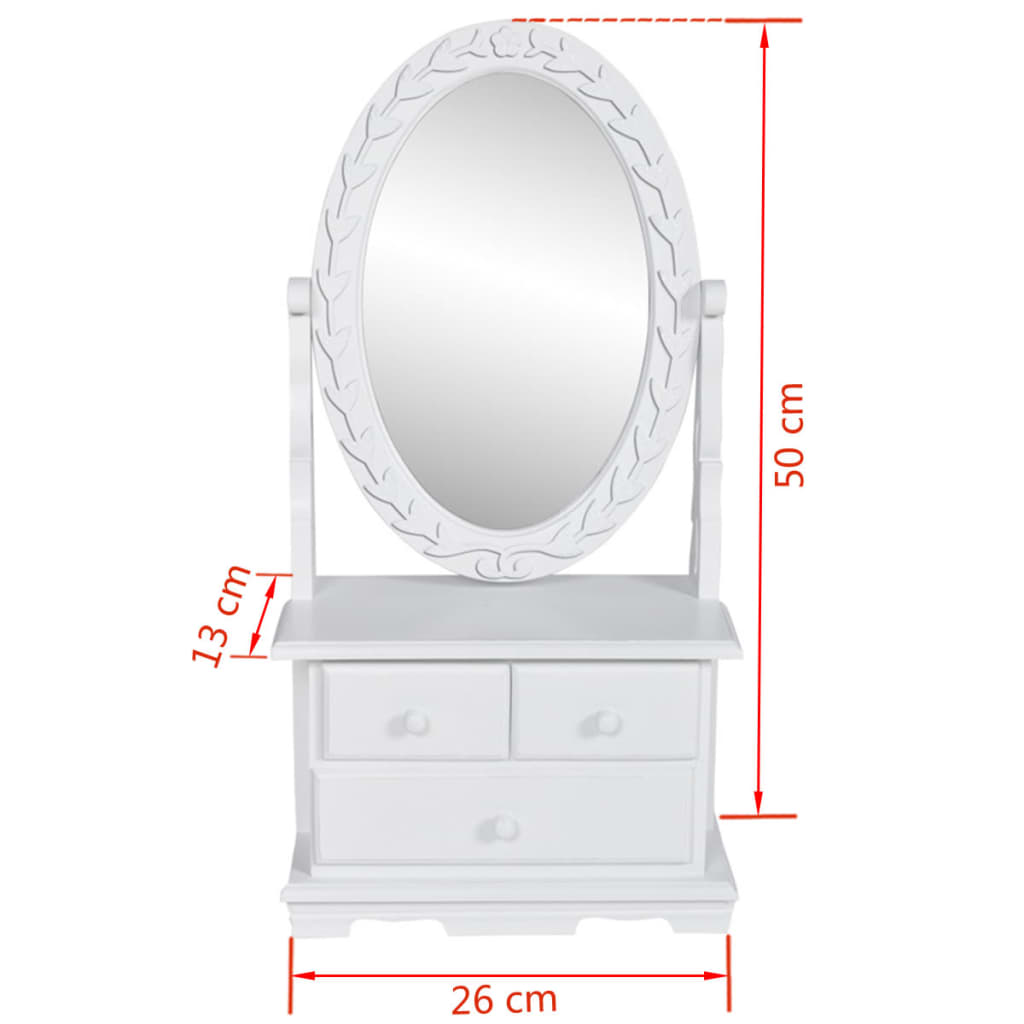 Vanity Makeup Table with Oval Swing Mirror MDF - Bend