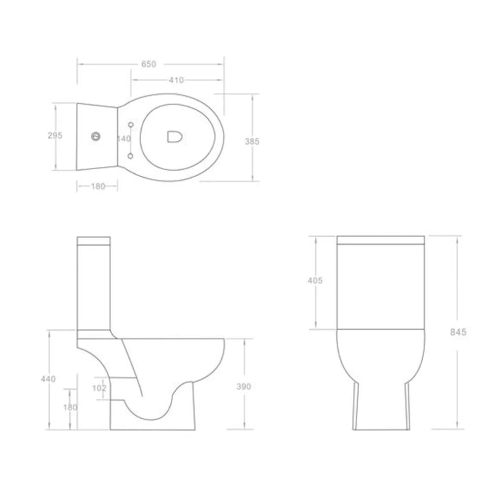 Ceramic Toilet Back Water Flow - Bend