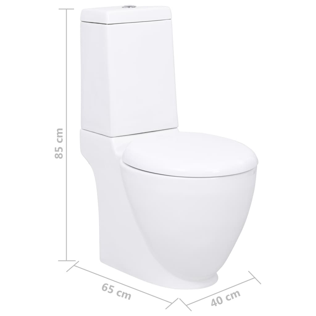 Ceramic Toilet Back Water Flow White - Bend