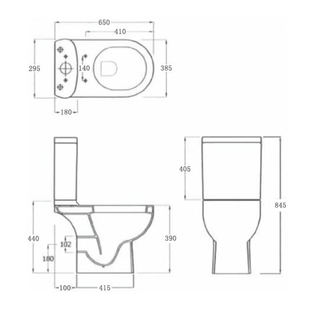 Ceramic Toilet Back Water Flow - Bend